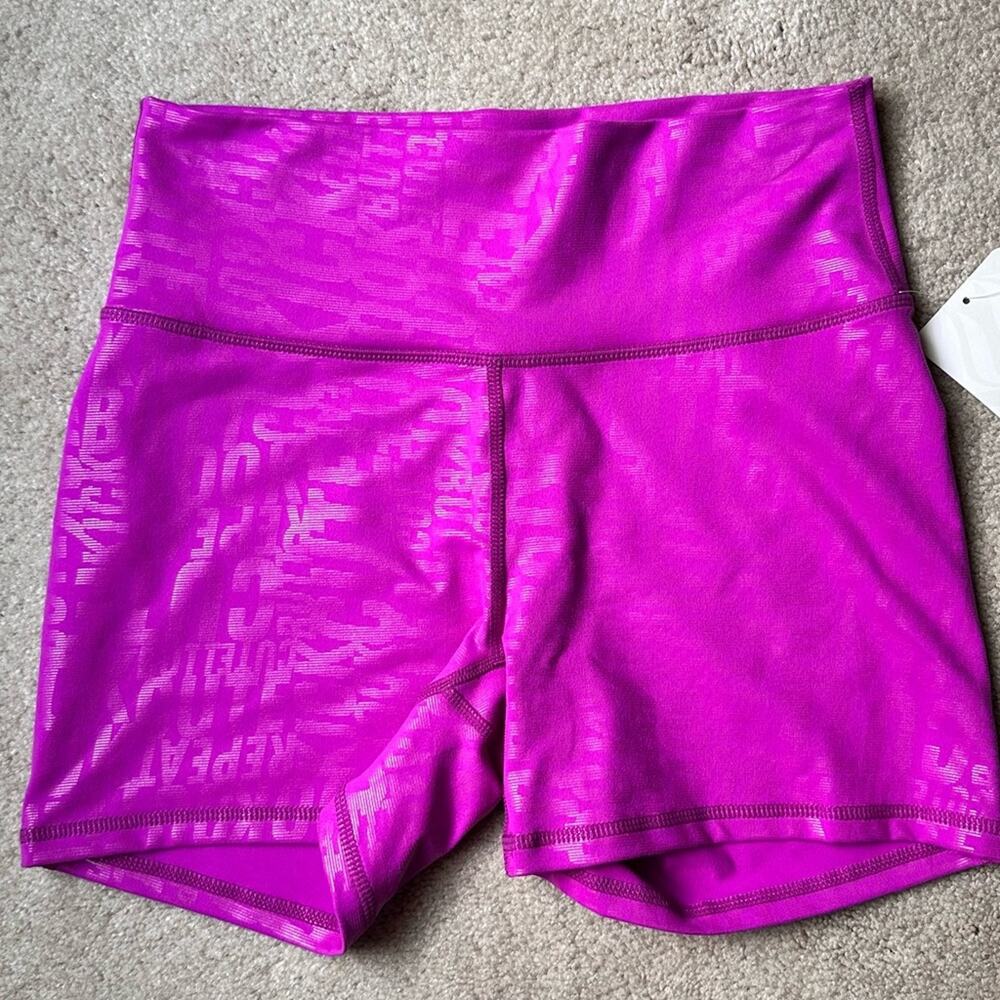 Febletics pink high waisted shorts 4” size S NEW